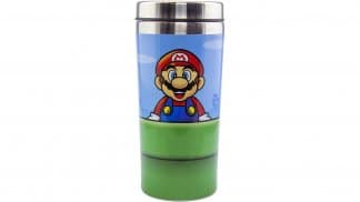 ספל טיולים בעיצוב דמויות סופר מריו עם צינור Warp Pipe.
