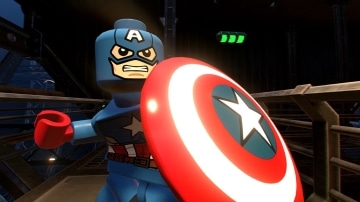 צילום מסך 2 למשחק: LEGO MARVEL Super Heroes 2 לקונסולת נינטנדו סוויץ' הדמות של קפטן אמריקה בפעולה