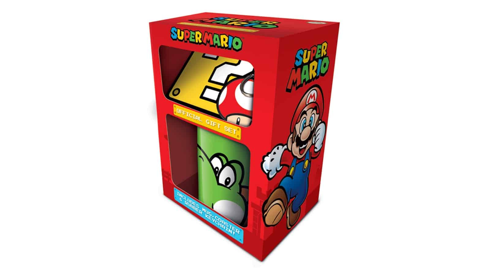 אריזה של סט תחתית, ספל ומחזיק מפתחות של יושי.