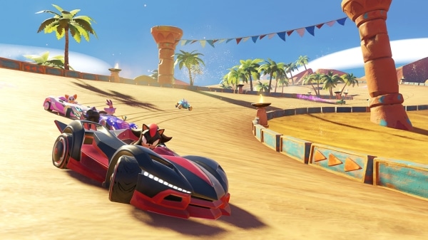 צילום מסך 3 למשחק: Team Sonic Racing לקונסולת נינטנדו סוויץ' מירוץ במדבר