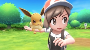 צילום מסך 1 מתוך המשחק: Pokemon Let's Go : Eevee הדמות והפוקימון איב ביחד