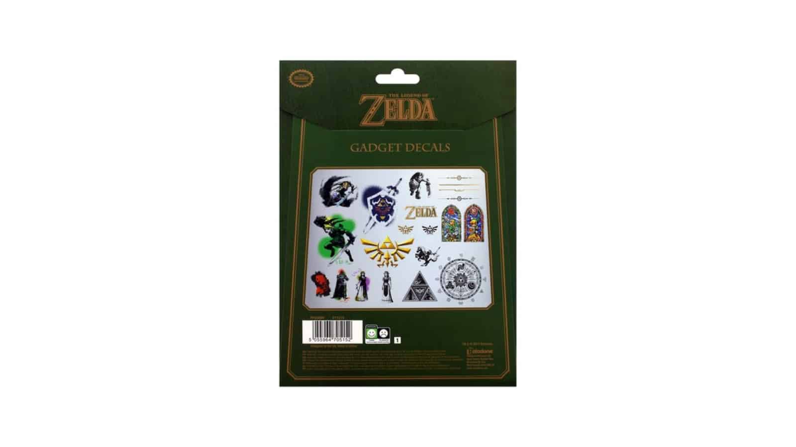 מדבקות גאדג'טים בעיצוב אלמנטים מסדרת The Legend of Zelda.