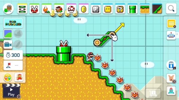 משחק Super Mario Maker 2 לנינטנדו סוויץ' - יצירת מדרון