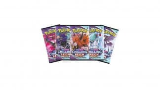 חבילת הבוסטר מכילה 10 קלפים אקראיים מסדרת Pokémon Chilling Reign.
