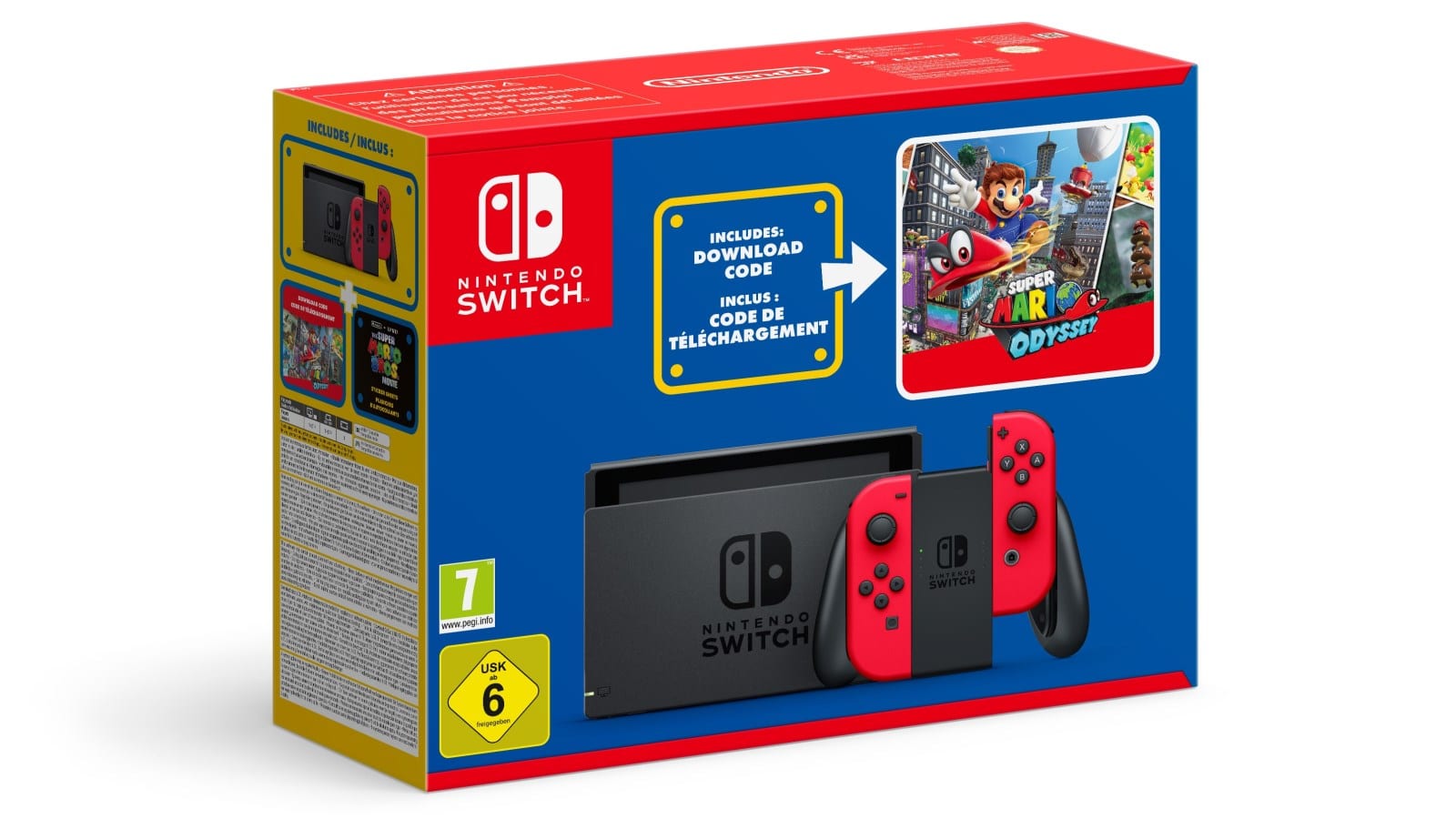 Nintendo Switch (Red) + Super Mario Odyssey