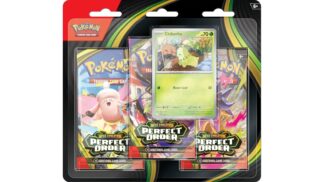 מארז קלפי פוקימון - Mega Evolution – Perfect Order 3-Pack Blister