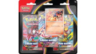 מארז קלפי פוקימון | Mega Evolution – Chaos Rising 3-Pack Blister